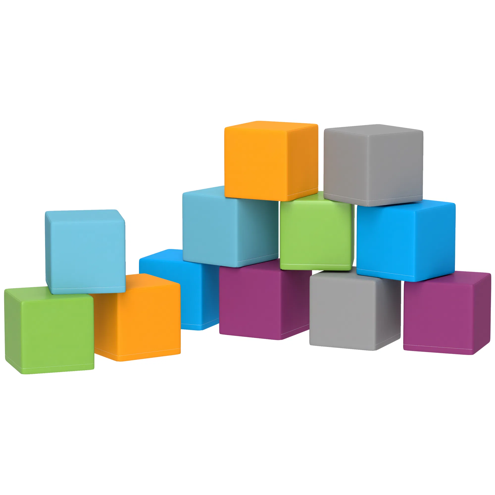 12 Piece Soft Play Blocks Soft Foam Toy Building And Stacking Blocks - Multicolours photo 1
