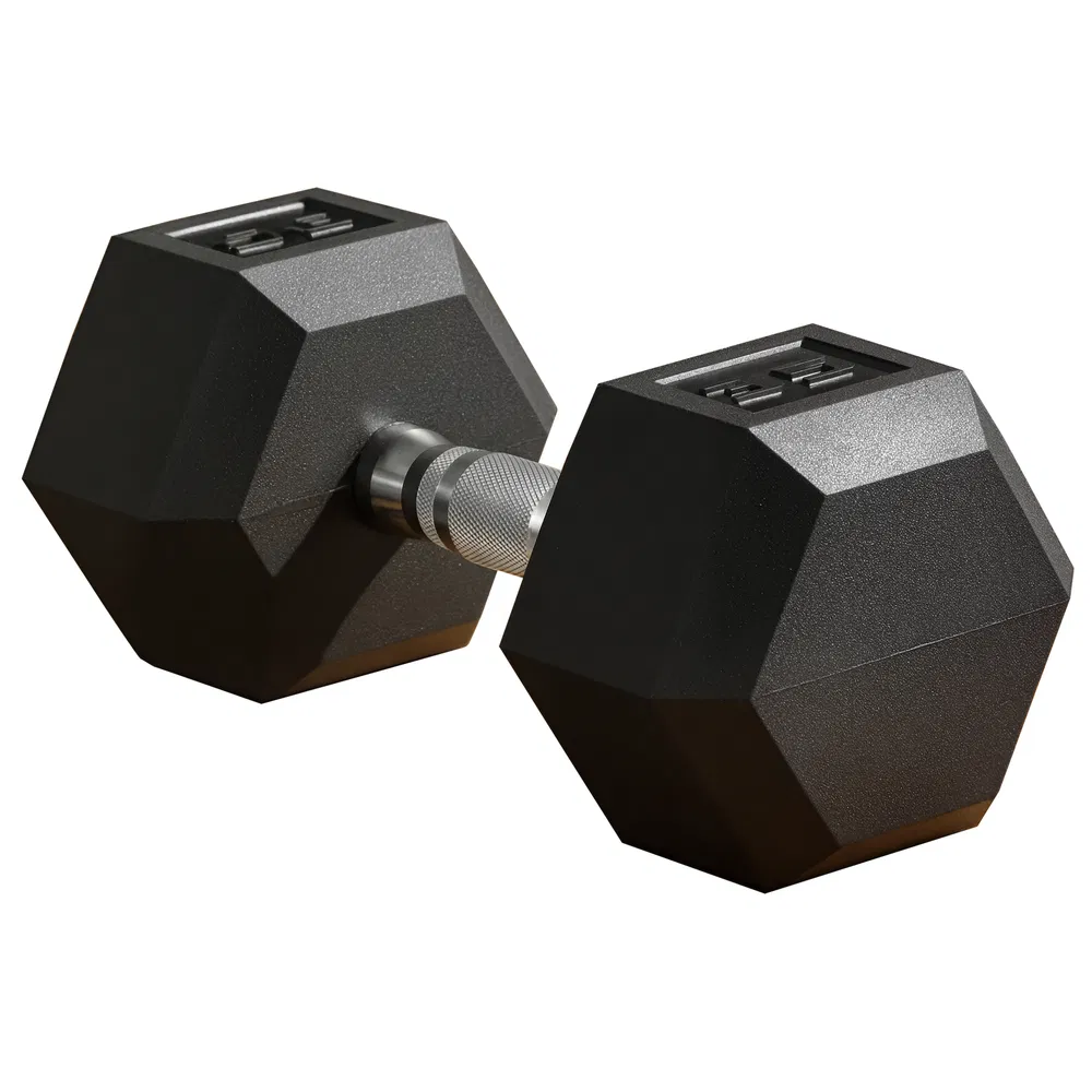 35lbs Rubber Hex Dumbbells Weight Dumbbell Hand Weight Barbell for Body Fitness Training for Home Office Gym, Black photo 7