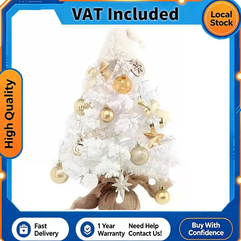 Ornament Set 45cm Height Tabletop Christmas Tree Mini PVC Artificial Xmas Tree Colored Balls Luminous Tree Christmas Decoration photo 1