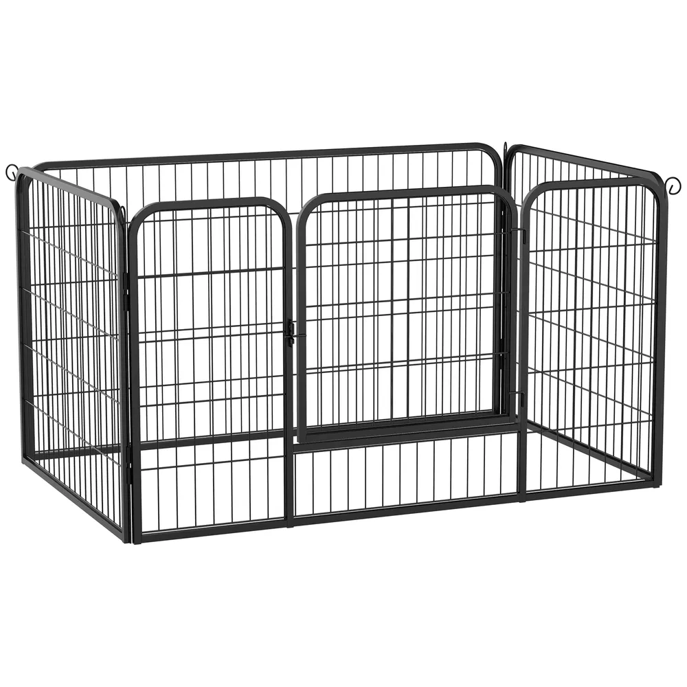 32"W 4-Panel Metal Dog Pen Exercise Pet Playpen Dog Indoor/Outdoor Fence, Black photo 7