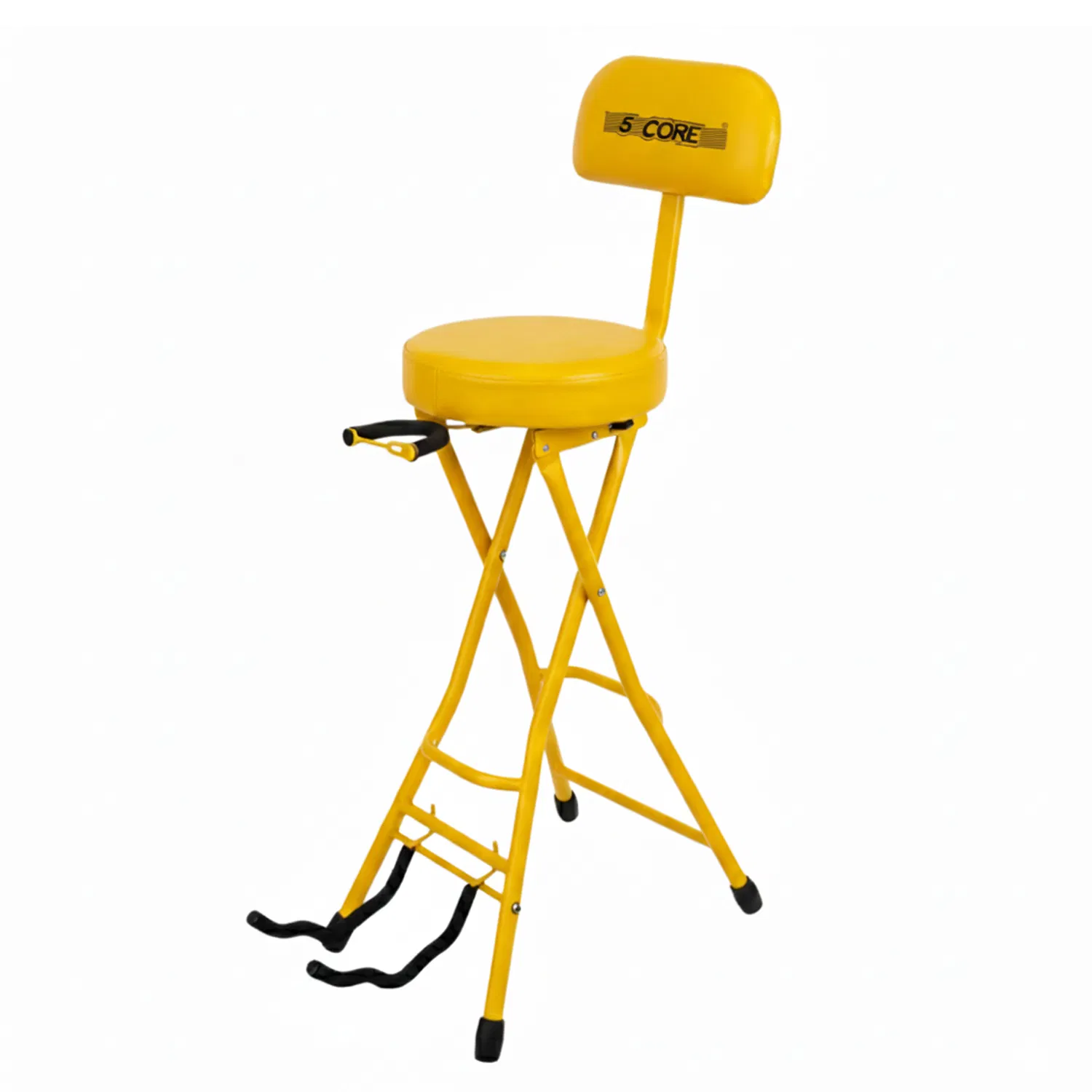 5Core Guitar Stool 3.15" Padded Chair w Backrest Foldable Music Seat Built in Foot Rest Guitar Stand photo 1