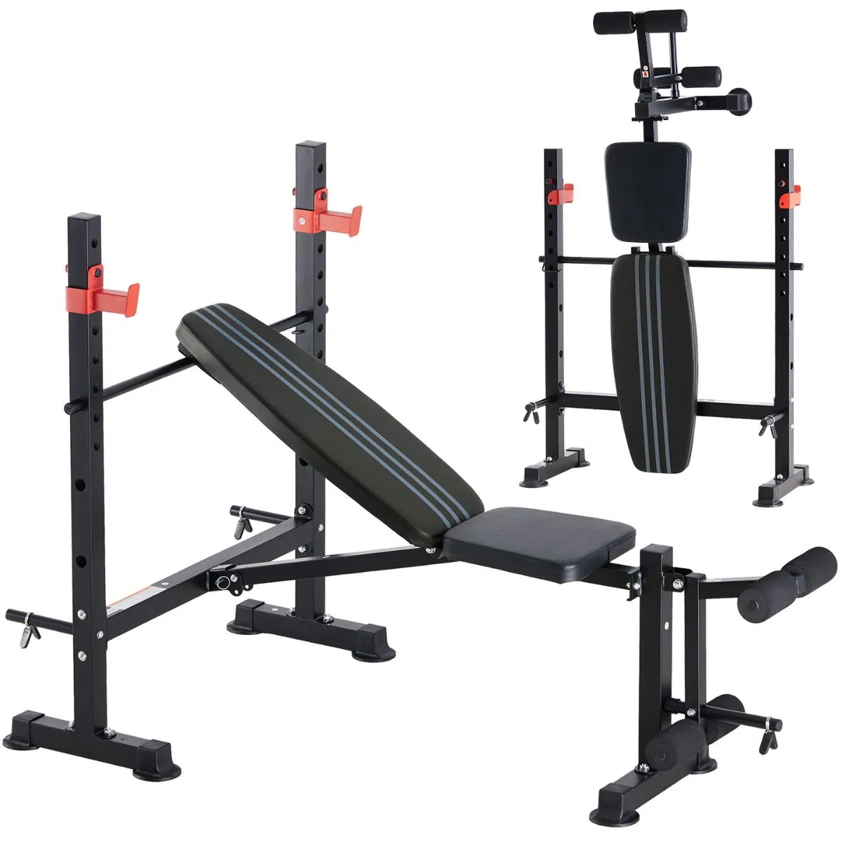650LBS Adjustable Weight Bench with Rack & Leg Developer, Foldable Bench Press Set for Home Gym, Heavy Duty Strength Training Station for Full Body Workout photo 1