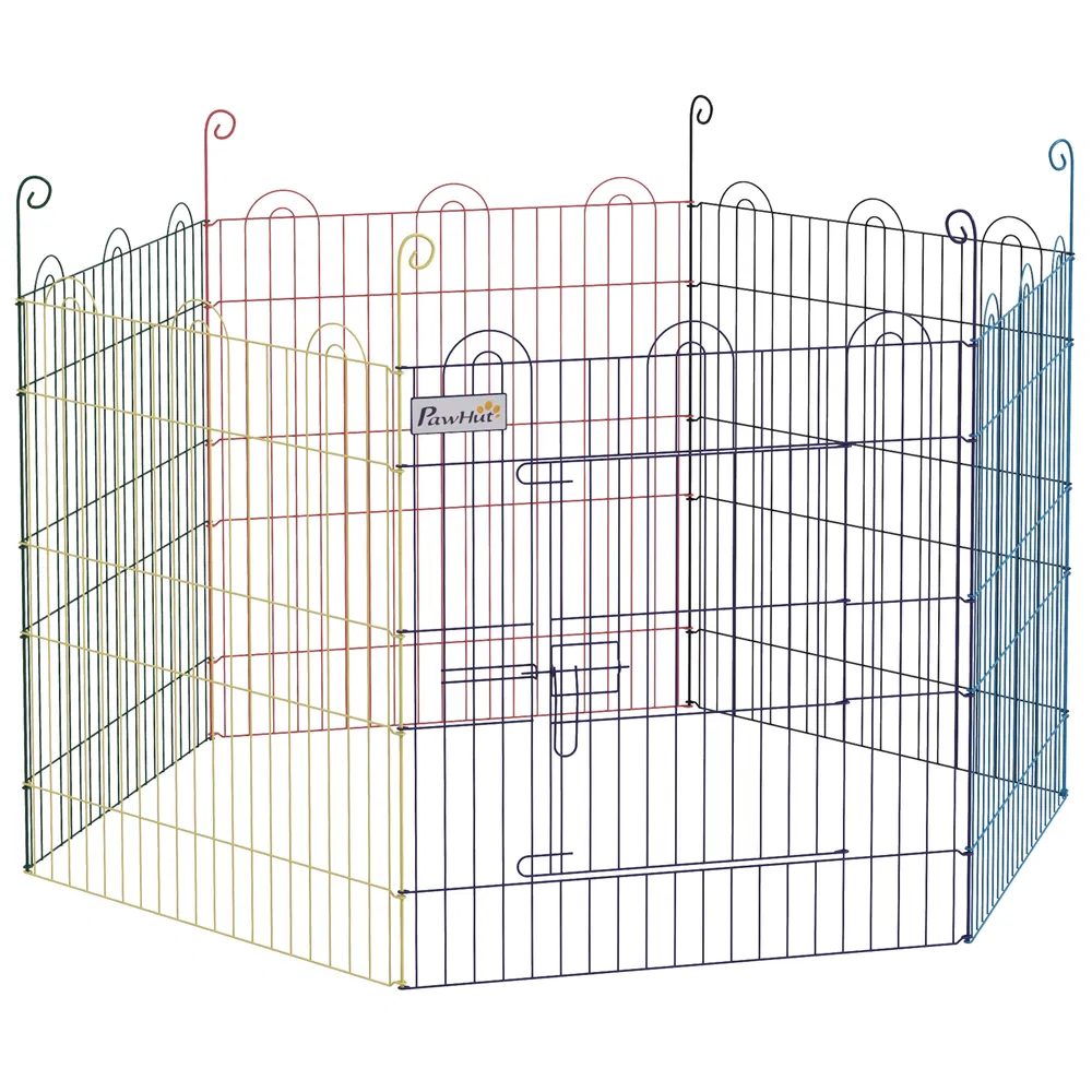 Metal Pet Playpen Portable Hexagon Dog Exercise Fence Multi-colored photo 2
