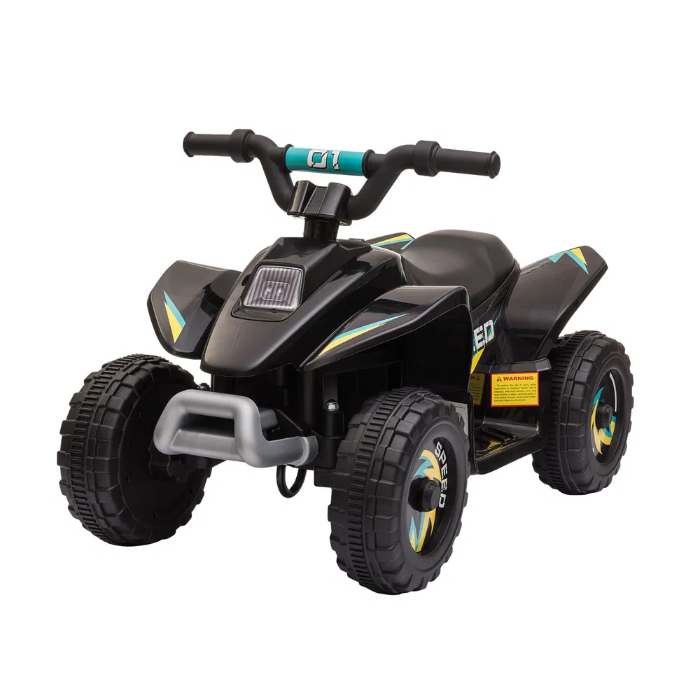 Kids Ride on ATV, 6V Battery Powered Quad Car with Forward, Reverse Switch, for Boys Girls 18-36 Months, Black photo 2