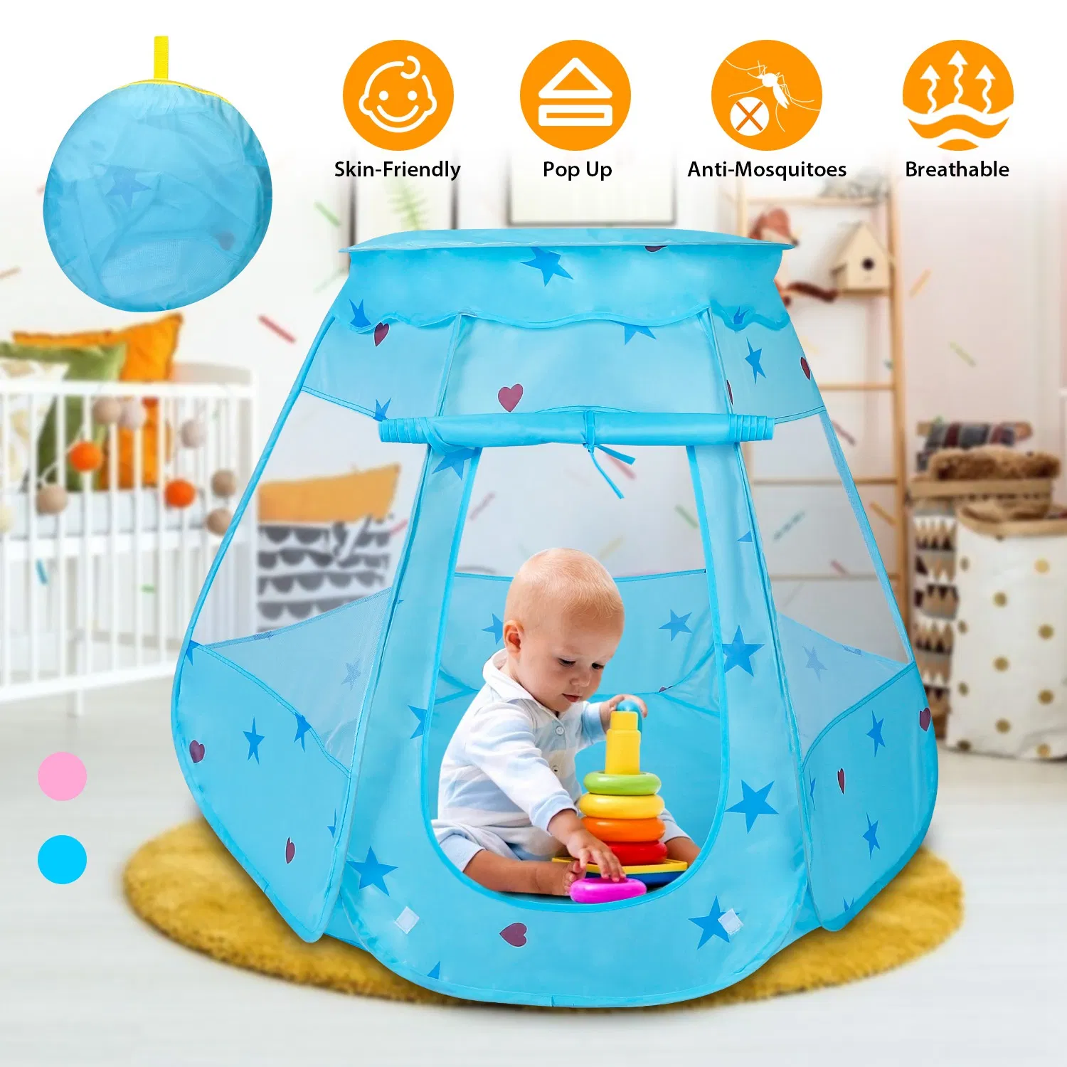 Kids Pop Up Game Tent Prince Princess Toddler Play Tent Indoor Outdoor Castle Game Play Tent Birthday Gift For Kids photo 1