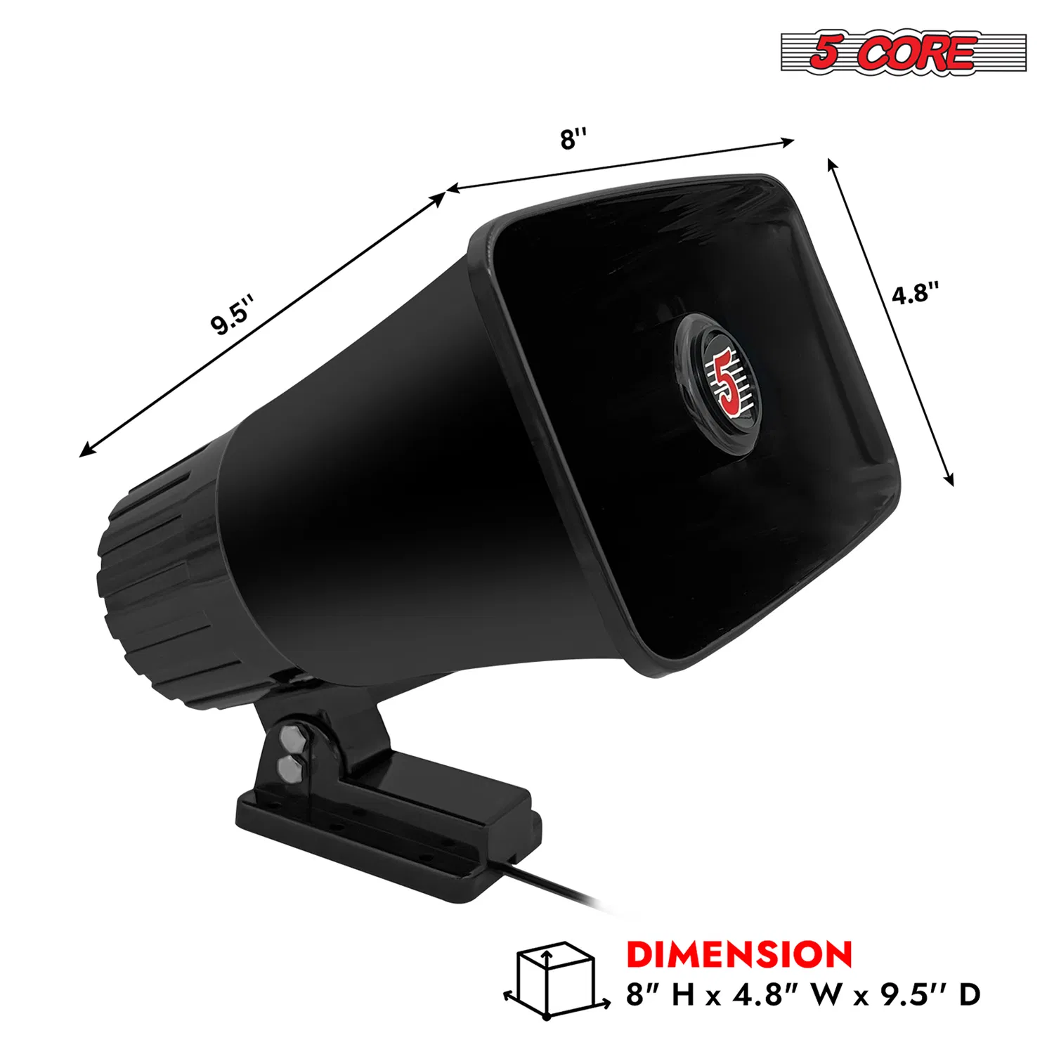 5 Core PA Horn 250W Loud Speaker 8 Inch Bull Horn Loud Audio 8Ohm All Weather Indoor Outdoor Use photo 3