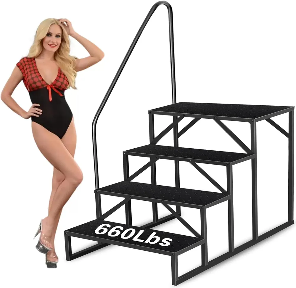 Swimming Pool Ladder Above Ground, RV Steps with Handrail, Heavy Duty Pool Step Hot Tub Steps, 660 lbs Weight Capacity Camper Step Stool Mobile Home Stair for Getting High photo 8
