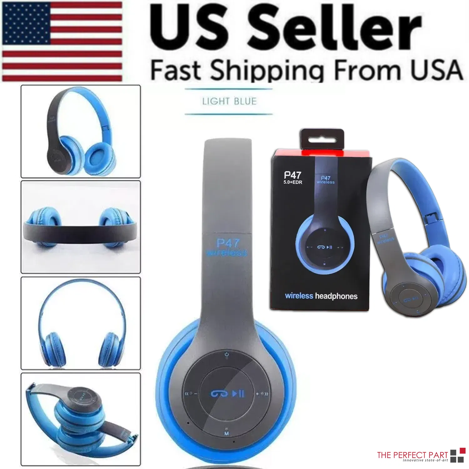 Wireless Bluetooth 5.0 Headphones Headset Over-Ear FM Radio MIC Foldable TF Card photo 8