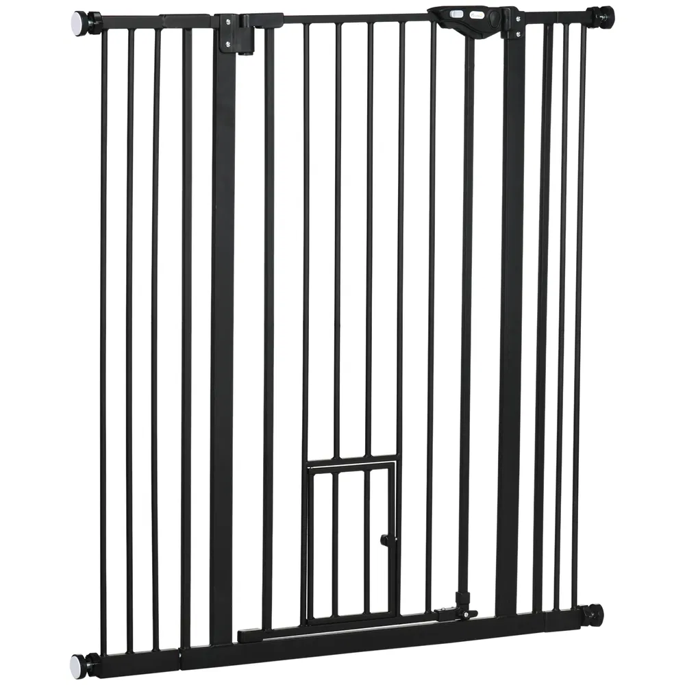 41" Easy Open Indoor Dog Gates for Doorways, House, Stair - Black photo 2