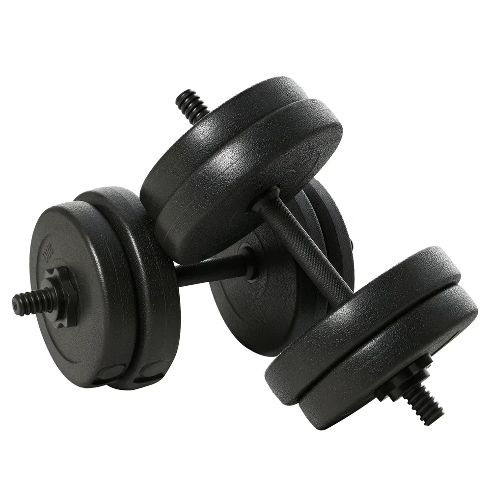 Adjustable 2 x 22lbs Weight Dumbbell Set for Weight Fitness Training Exercise Fitness Home Gym Equipment, Black (Pair) photo 2