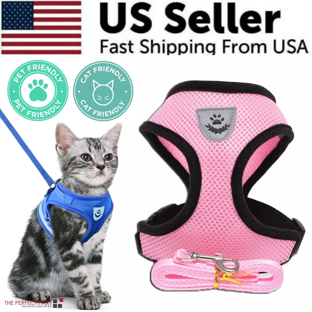 Cat Dog Pet Harness Adjustable Control Vest Dogs Reflective S M L XL Leash photo 2
