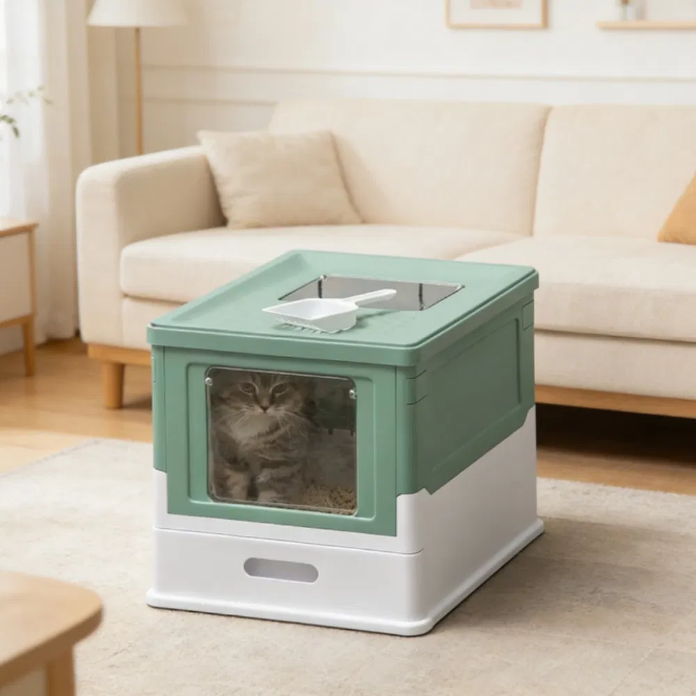Stainless Steel Enclosed Litter Box for Cats photo 2