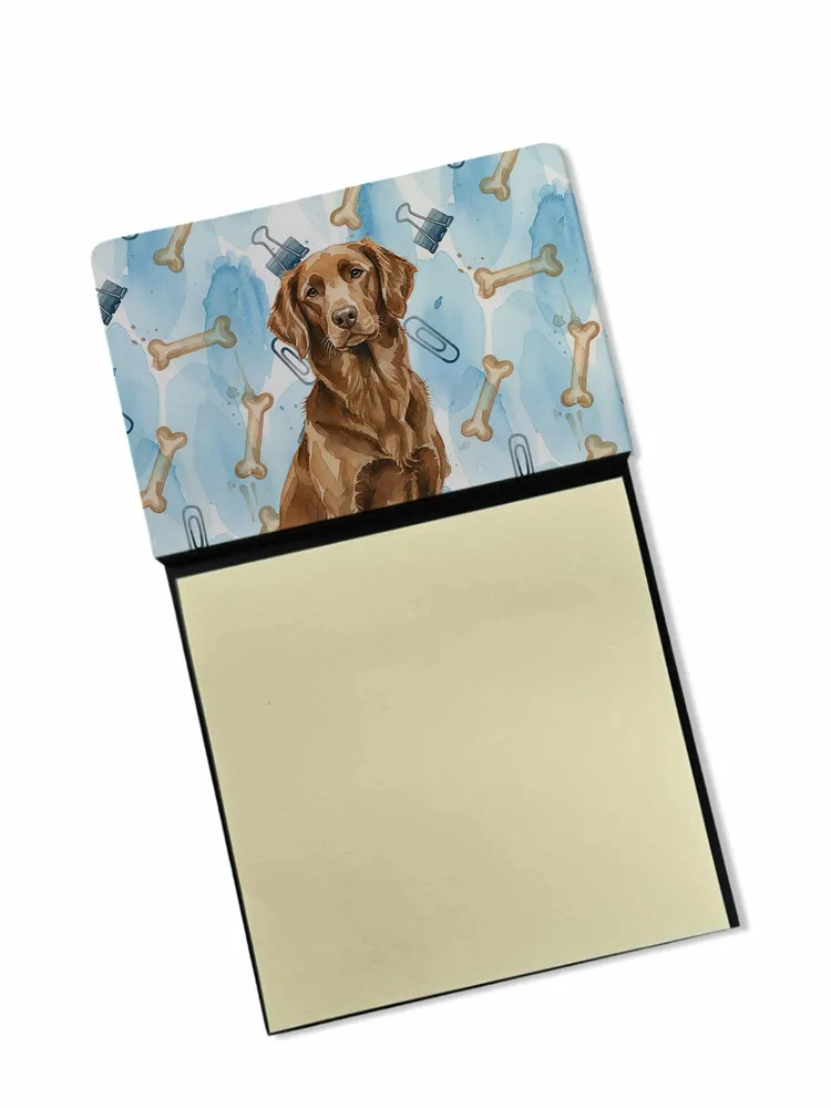 Liver Flat-Coated Retriever Coworker Watercolor Sticky Note Holder Refillable Dispenser Desk Accessory 3x3 Pad Gift photo 2