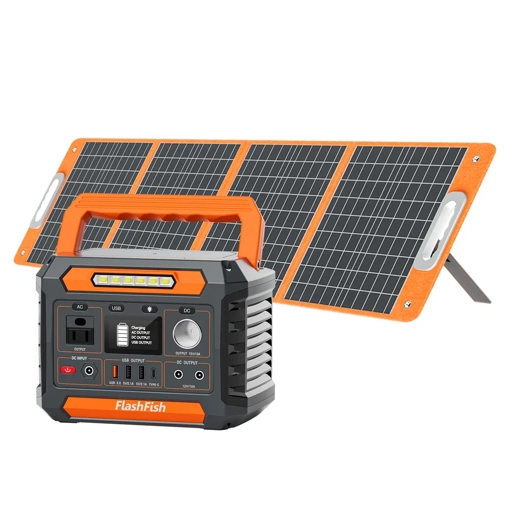 300W Power Station &100W Foldable Solar Panel, Li-Ion Battery Bank With AC/USB/DC Outputs, 230.88Wh Solar Generator For Camping with18V/100W Portable Solar Charger ,Home Emergencies & Outdoor Trips photo 2