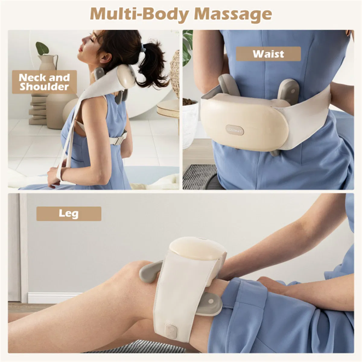 Neck Shoulder Massager - 4D Deep Tissue Kneading, 2 Modes & 2-Level Heat (104-113°F), Hands-Free Straps for Home/Office/Travel photo 6