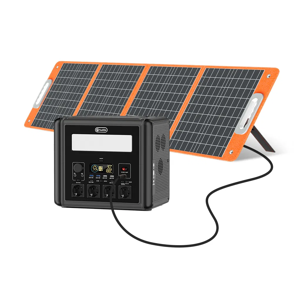 2000W Portable Power Station, 1536Wh LiFePO4 Battery Pack with 4000W Surge, AC Fast Charge,1.5H Full charged, LED Flashlight - Solar Generator for RV, Home Backup, Camping,Outdoor, Sturdy Handle photo 3