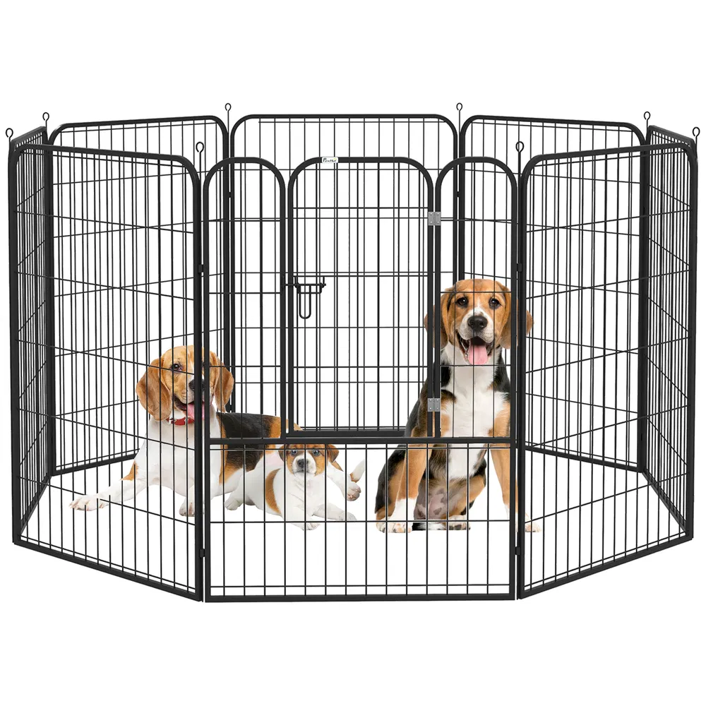8 Panel Pet Playpen Play Yard Fence Home DIY Heavy-Duty Metal Foldable Indoor Outdoor 39"H photo 2