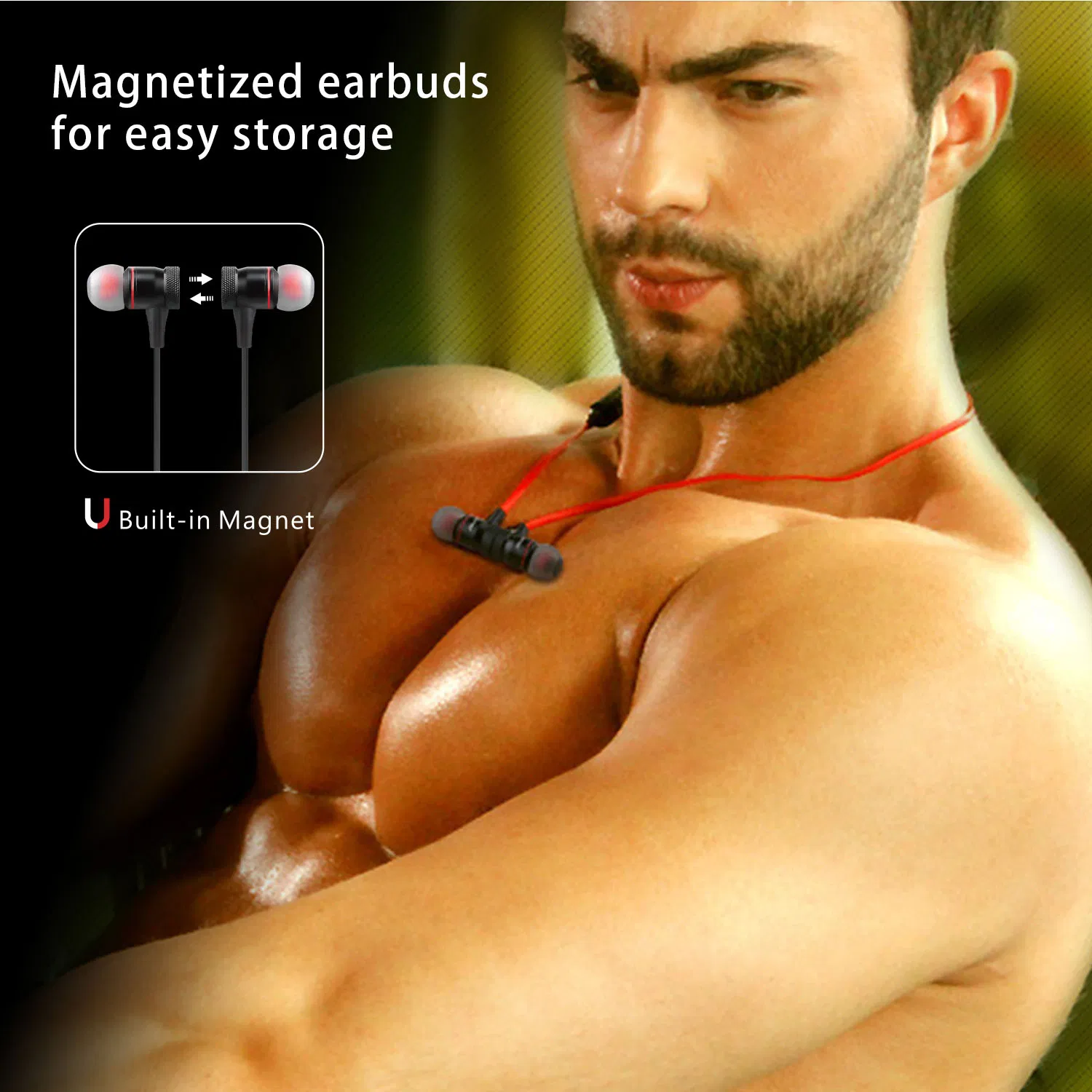 Wireless Headsets In-Ear Neckband Headphones Sweat-proof Sport Earbuds w/ Call Alert Number Broadcast photo 5
