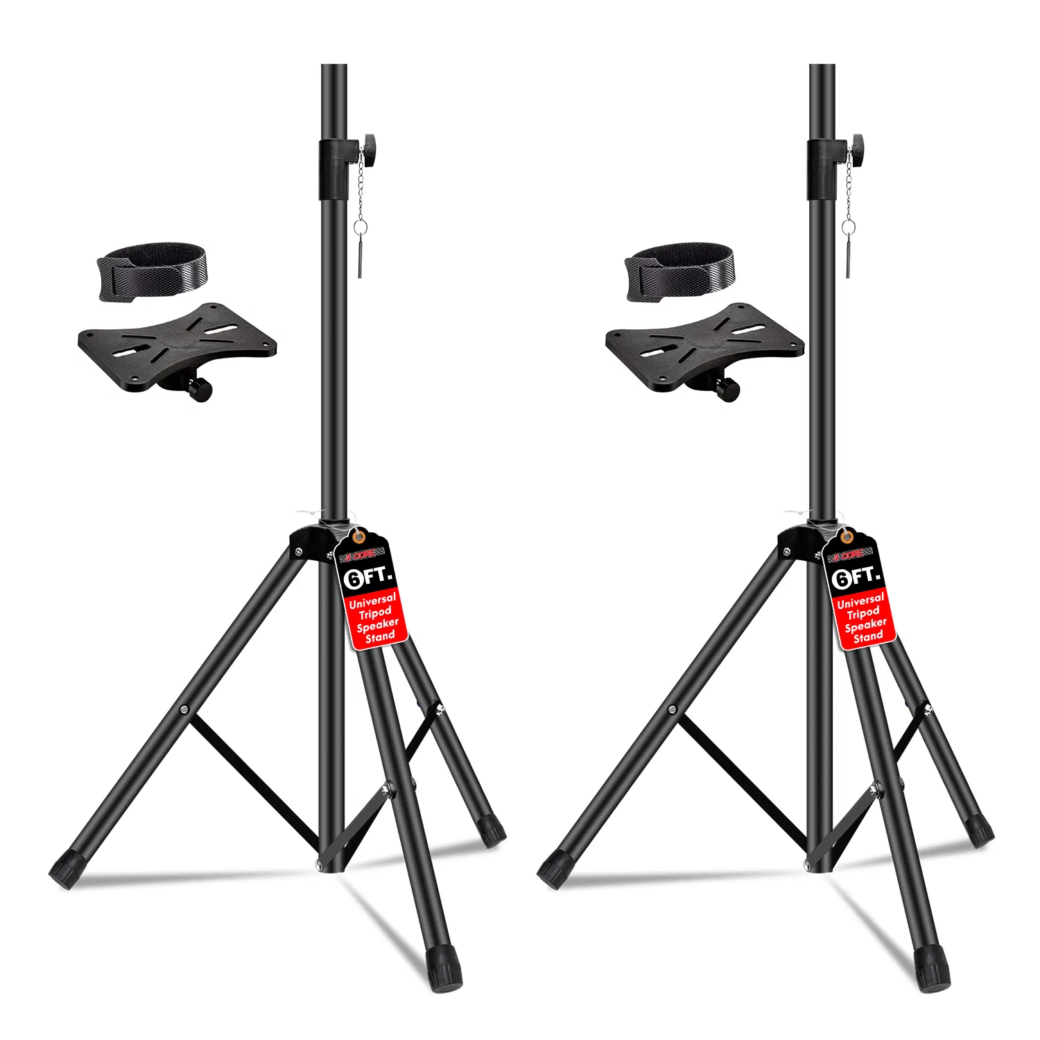 5 Core Speaker Stand 2Pcs Tripod Floor Tall Adjustable Up to 72 Inch DJ Studio Monitor Stands Pole Mount photo 1