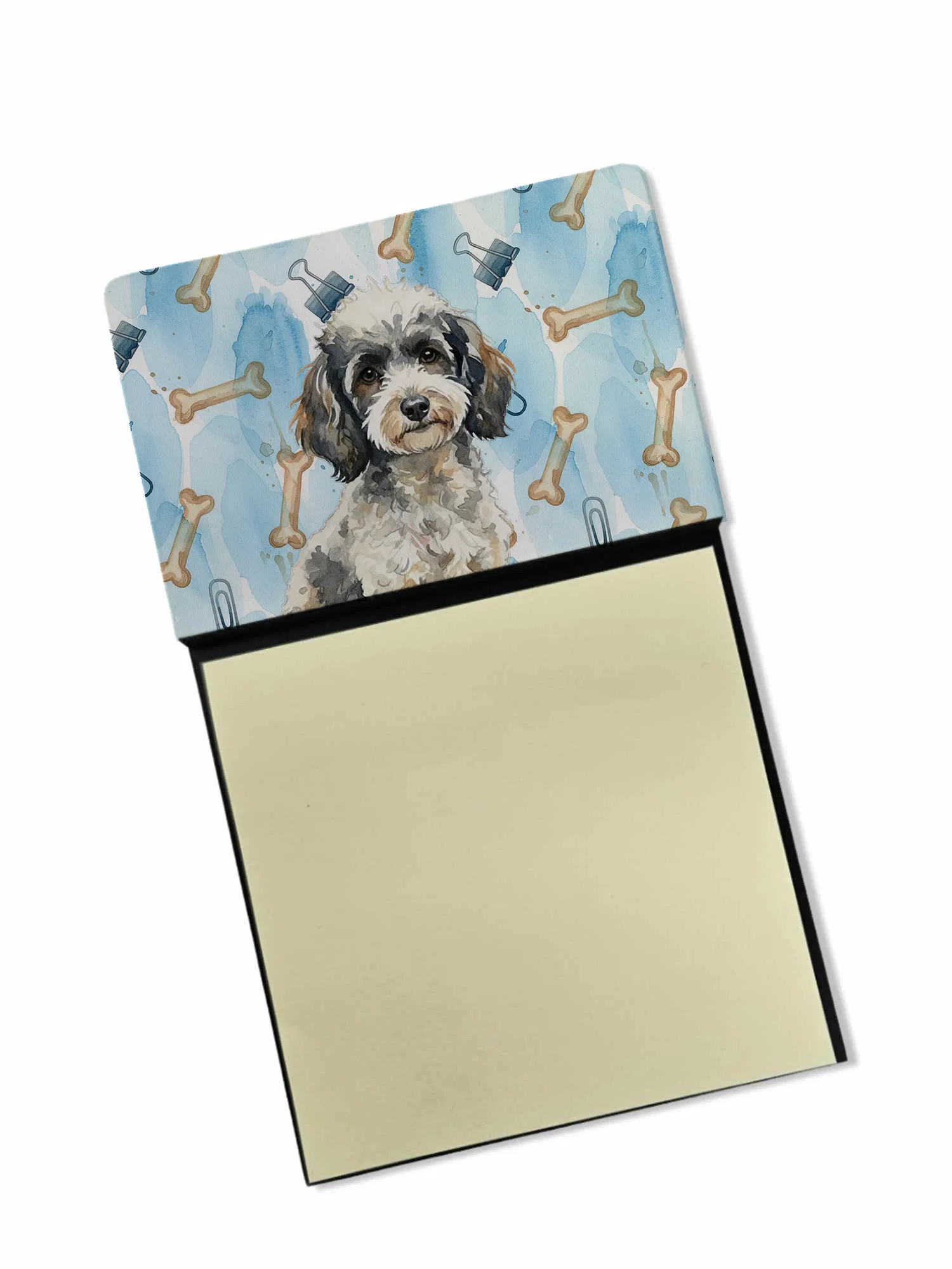 Toy Parti Poodle Coworker Watercolor Sticky Note Holder Refillable Dispenser Desk Accessory 3x3 Pad Gift photo 1