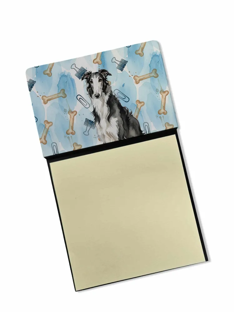 Black and White Borzoi Coworker Watercolor Sticky Note Holder Refillable Dispenser Desk Accessory 3x3 Pad Gift photo 8