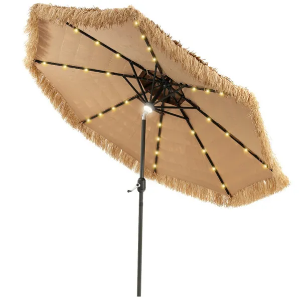 9 Foot Portable Beach Umbrella with Led Lights. photo 2