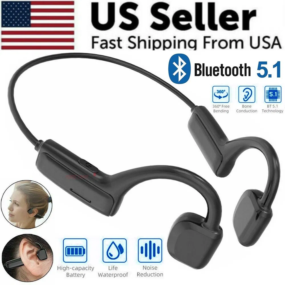 Bone Conduction Headphones Bluetooth 5.1 Wireless Earbuds Outdoor Sport Headset photo 2