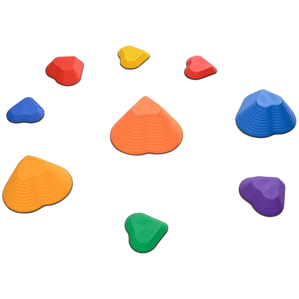 9PCs Non-Slip Stackable Kids Stepping Stones, Heart-Shaped photo 2