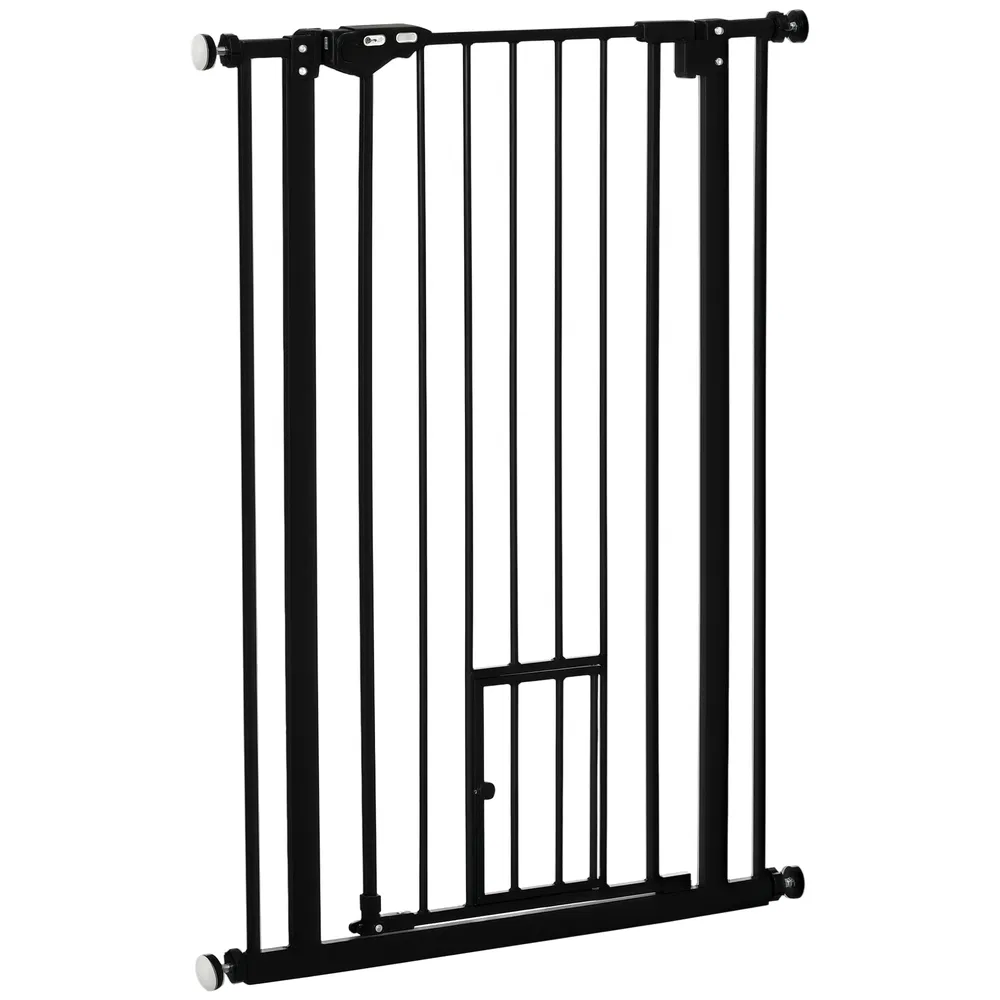 41" Easy Open Indoor Dog Gates for Doorways, House, Stair - Black photo 2