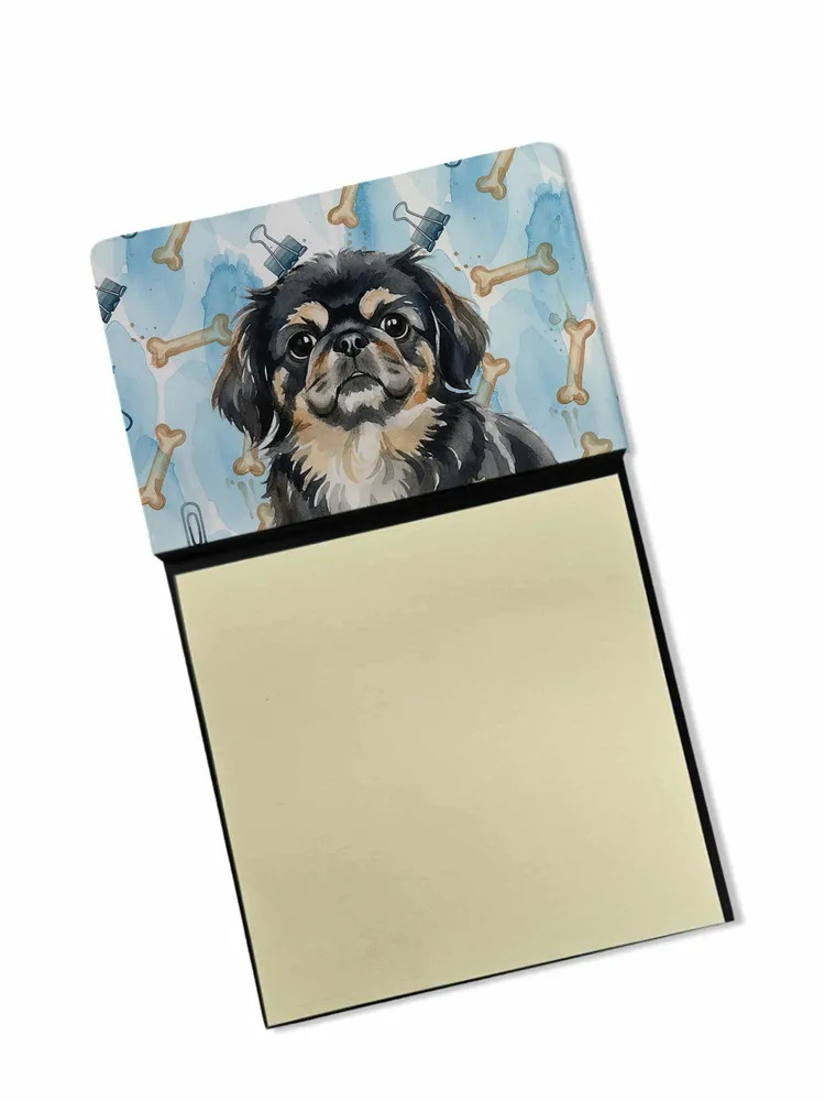 Black and Tan Pekingese Coworker Watercolor Sticky Note Holder Refillable Dispenser Desk Accessory 3x3 Pad Gift photo 8
