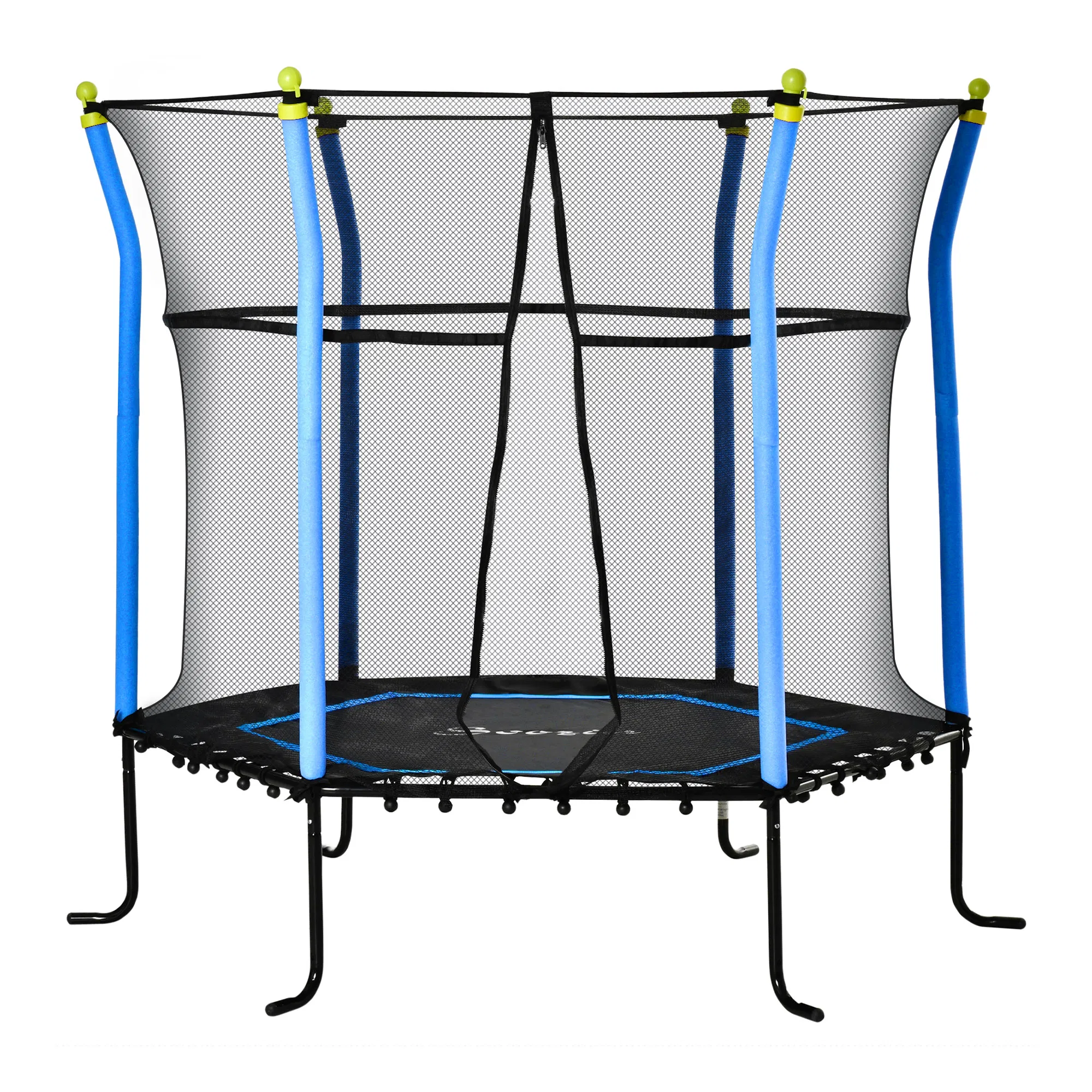 64" Kids Trampoline Mini Indoor/Outdoor Bouncer Jumper with Enclosure Net Elastic Thick Padded Pole Gift for Child Toddler Age 3-10 Years Old Blue photo 1