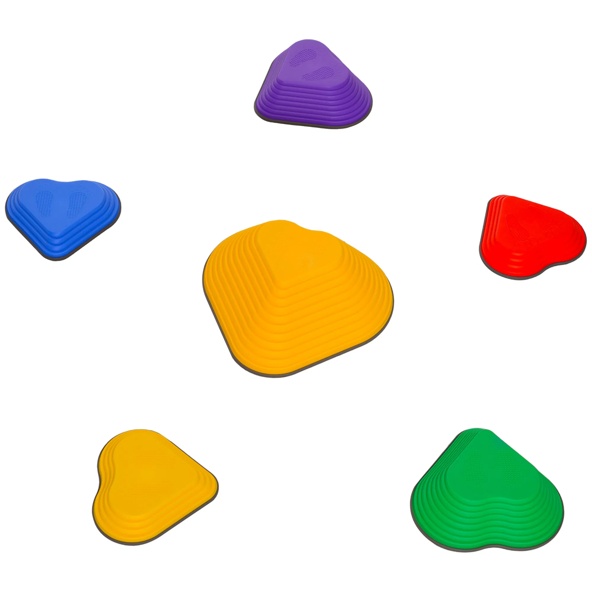 6PCs Non-Slip Stackable Kids Stepping Stones, Heart-Shaped photo 1