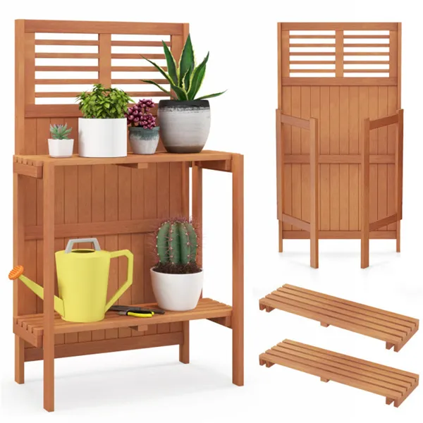 Foldable outdoor garden potted plant platform photo 2