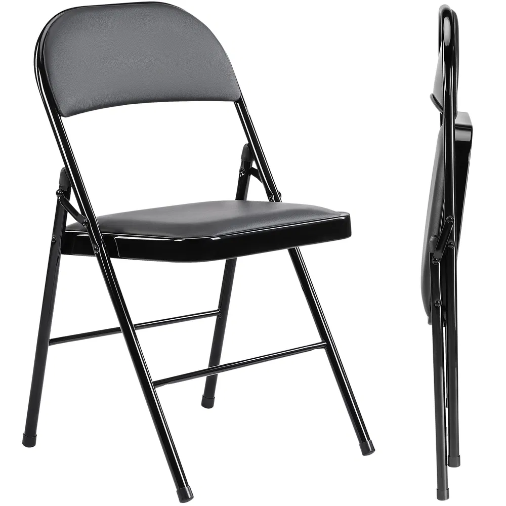 Folding Chair, Leather Padded Folding Chairs, Easy to Use and Store, Outdoor and Indoor, for Home, Office, Party, Comfy photo 4