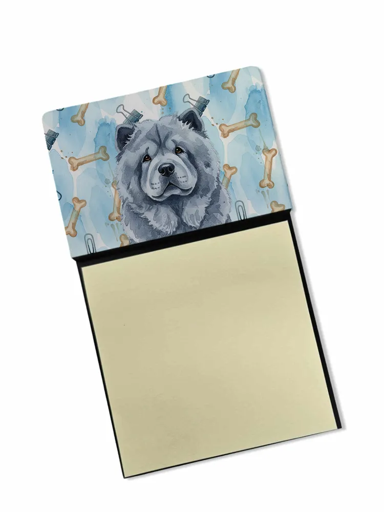 Blue Chow Chow Coworker Watercolor Sticky Note Holder Refillable Dispenser Desk Accessory 3x3 Pad Gift photo 8