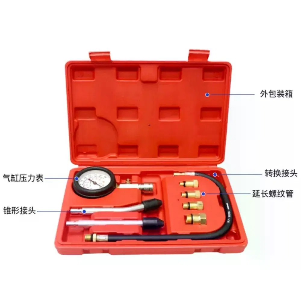 Engine Cylinder Compression Tester, 0-300PSI/0-20BAR Dual Scale with 4 Adapters & 3" Gauge, for Gasoline Engine Diagnostic photo 2