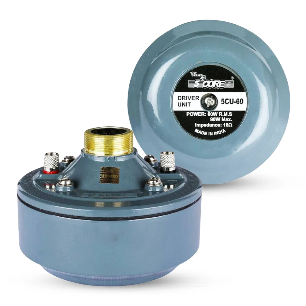 5 Core Compression Driver 2" Horn Tweeter 600W Titanium Diaphragm 16 Ohms 18 TPI All Weather Use photo 2