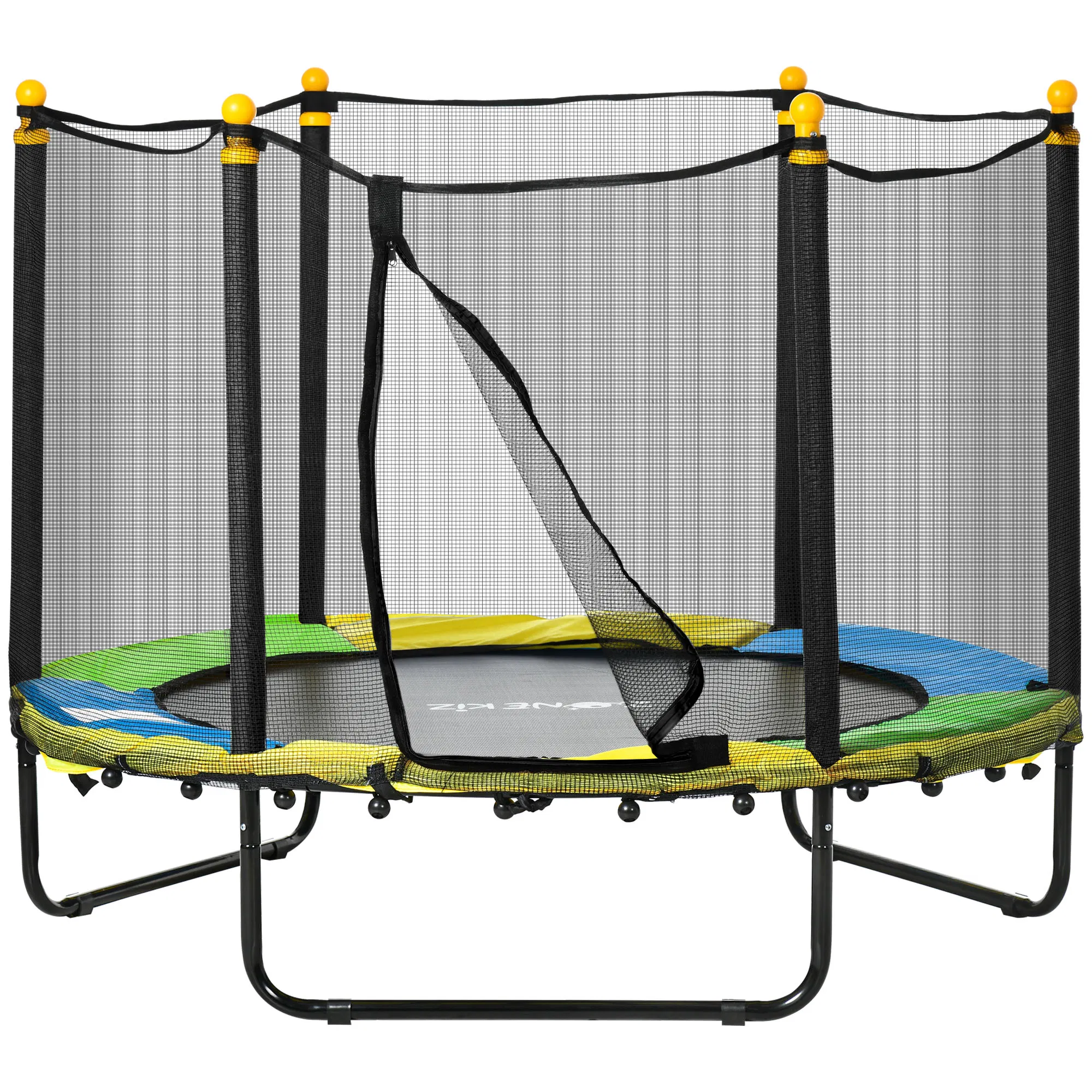 4.6FT Trampoline for Kids with Enclosure Net for Ages 3-10, Indoor Outdoor Use, Black photo 1