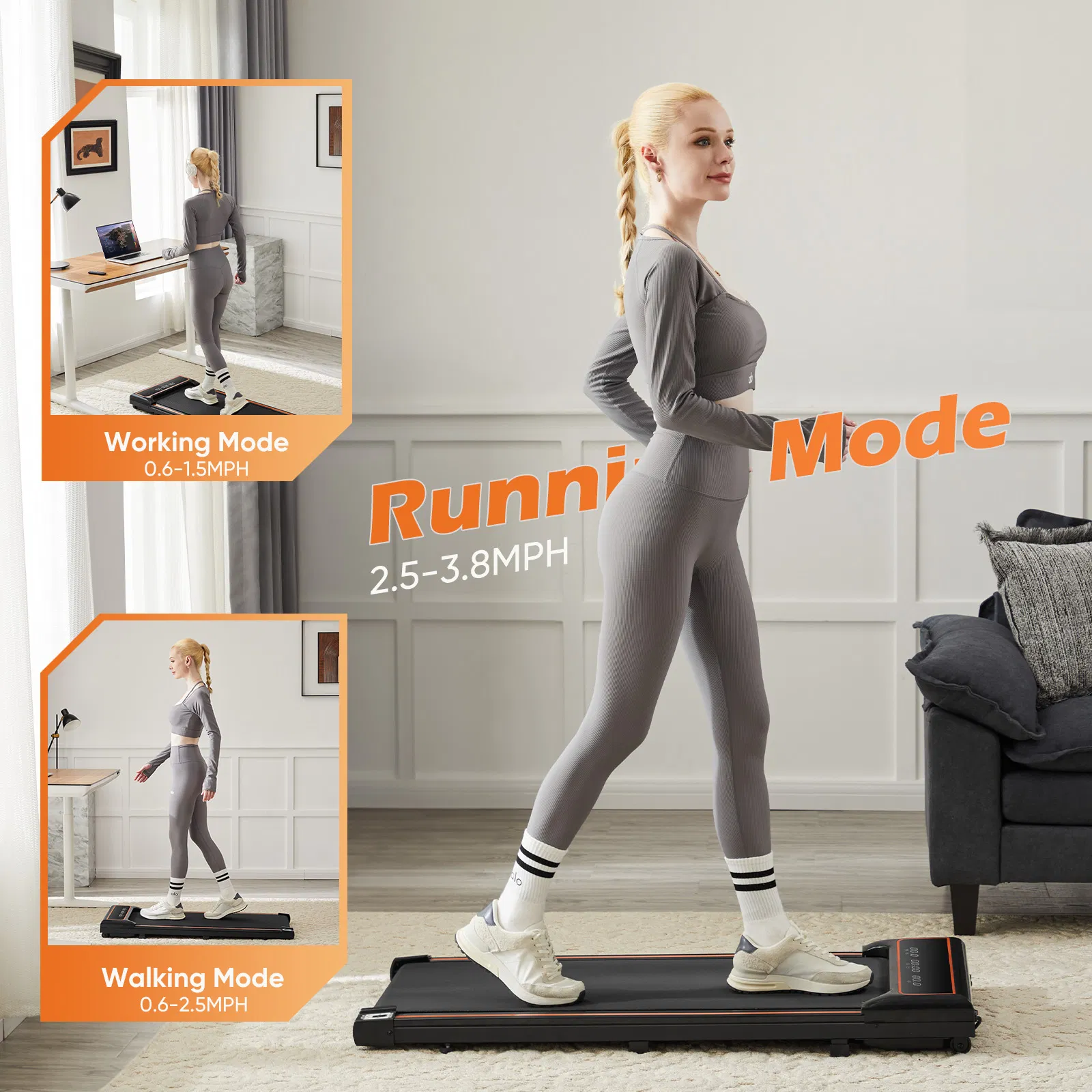Walking Pad Treadmill – Compact & Portable Walking Pad, Quiet Operation, Adjustable Speed Settings photo 2