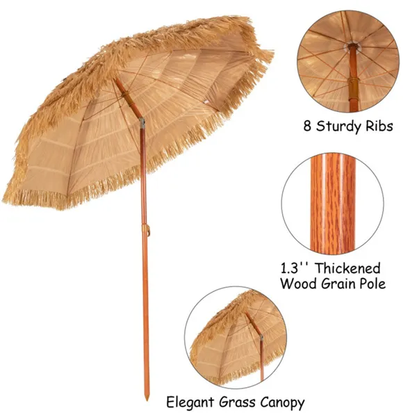 6.5 foot portable beach umbrella with adjustable tilt photo 2