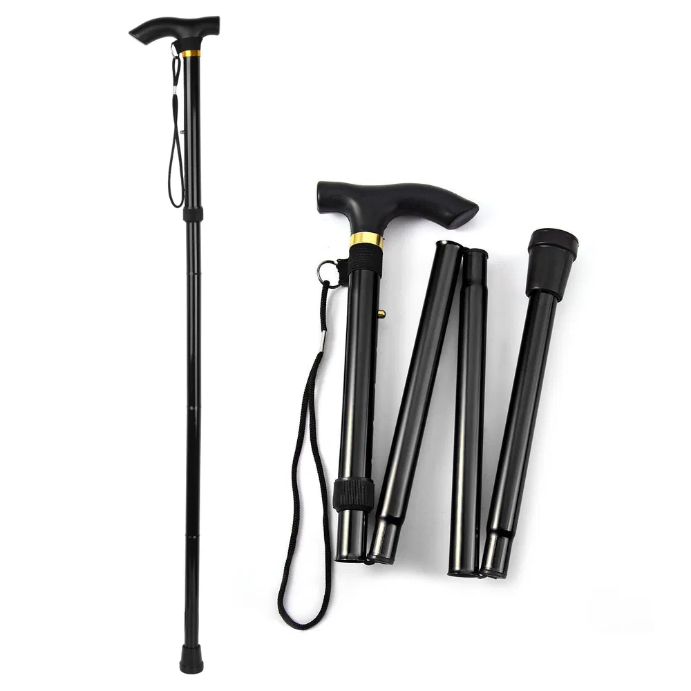 Walking Cane Aluminum Alloy Walking Stick Adjustable Folding Travel Hiking Stick photo 3