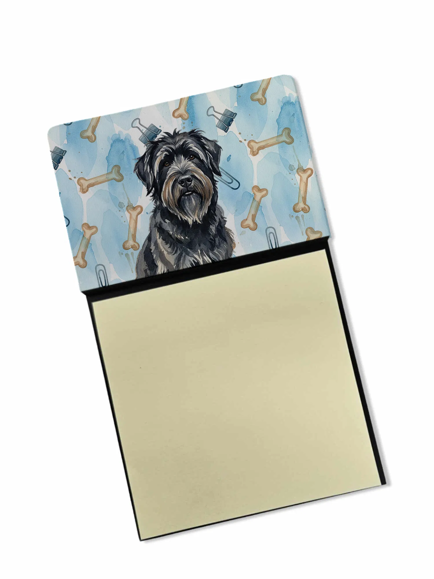 Bouvier des Flandres Coworker Watercolor Sticky Note Holder Refillable Dispenser Desk Accessory 3x3 Pad Gift photo 1