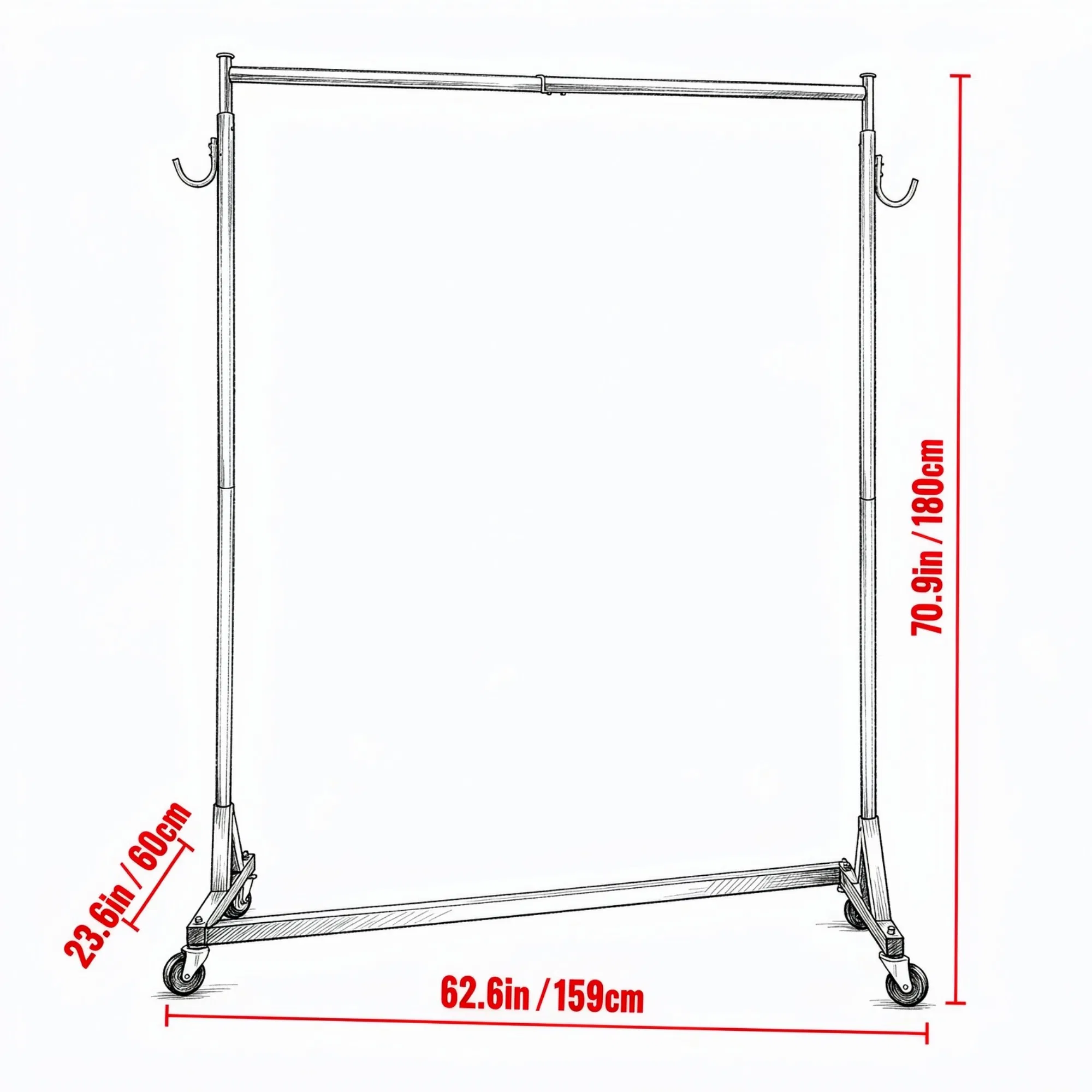 Z Rack, Industrial Grade Z Base Garment Rack, Heavy Duty Clothing Rack with Lockable Casters, for Home, Garment Store Display & Commercial Use, Orange photo 3
