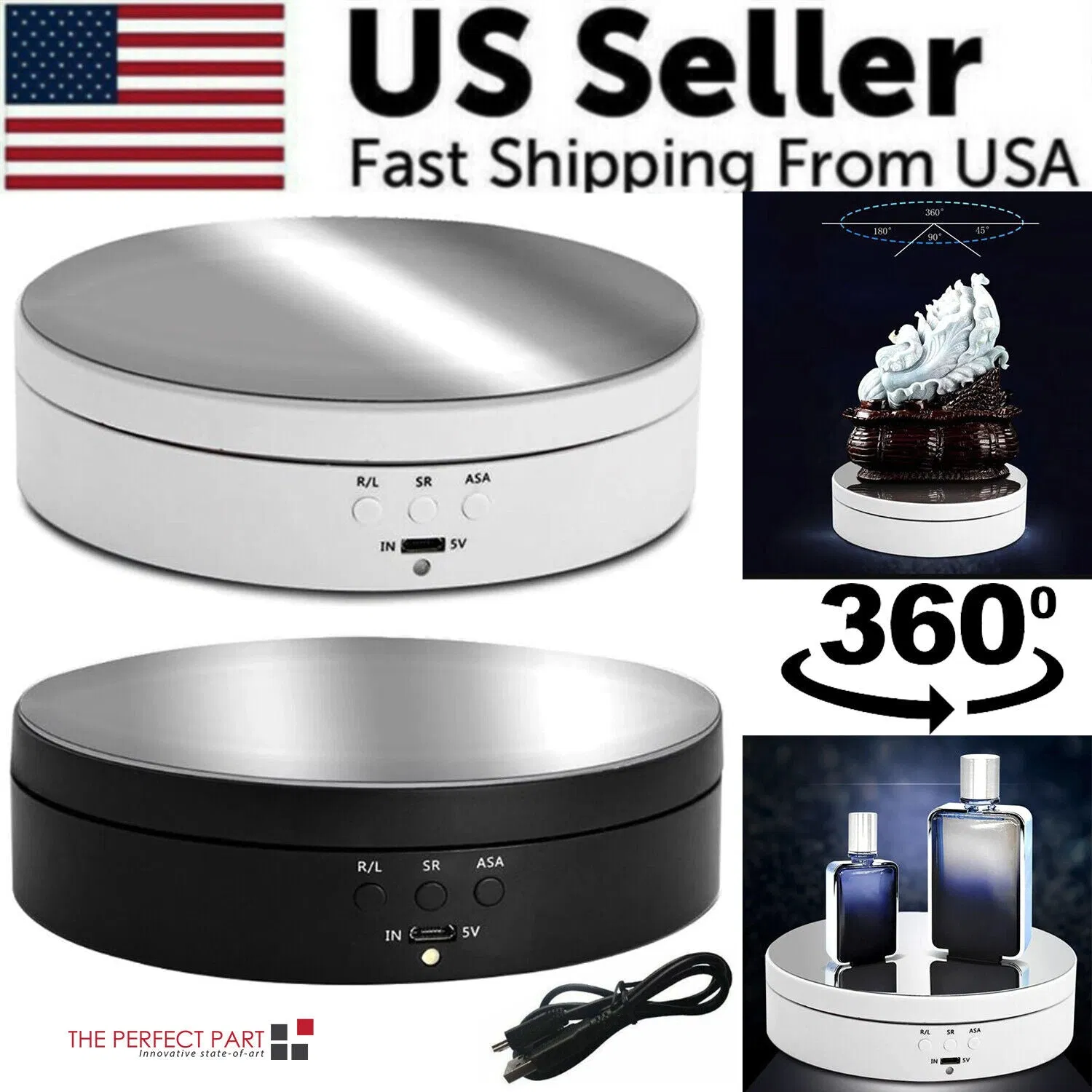 360° Electric Motorized Rotating Display Stand Jewelry Photography Show Holder photo 1