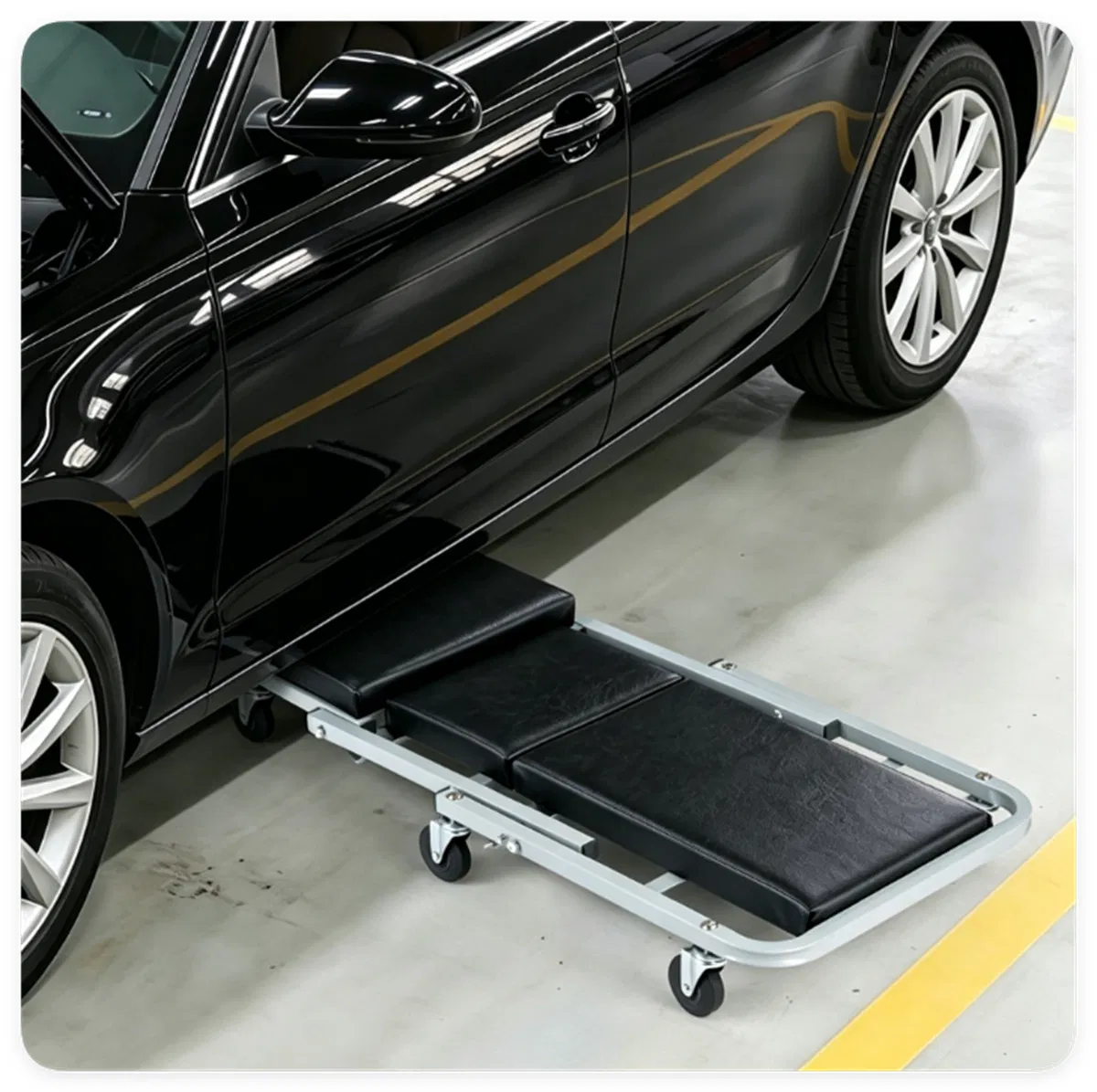 36" 2-in-1 Mechanic Creeper Seat with 360 Swivel Casters, Heavy Duty Metal Frame Auto Repair Rolling Stool with 1.5" Thick Oil-Proof Cushion for Garage Car Maintenance photo 3