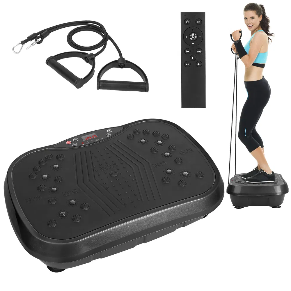 Vibration Exercise Machine Vibrating Plate Platform Whole Body Fitness Vibration Workout Equipment with 120 Speeds 1-20Mins Timer Resistant Bands Remote Control 330LBS Max Load photo 2