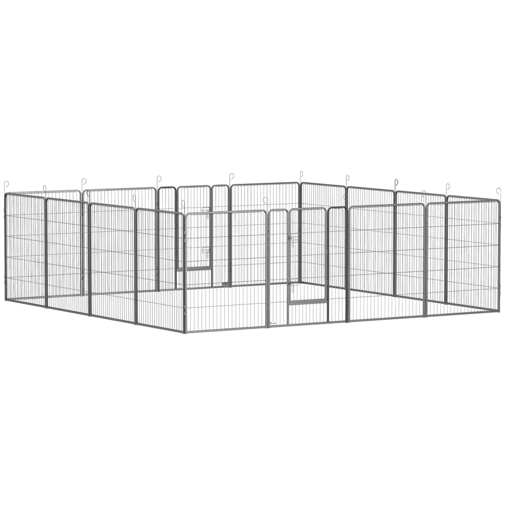 16 Panel 39" Height Heavy Duty Dog Playpen for Small Medium Large Dogs, Grey photo 2
