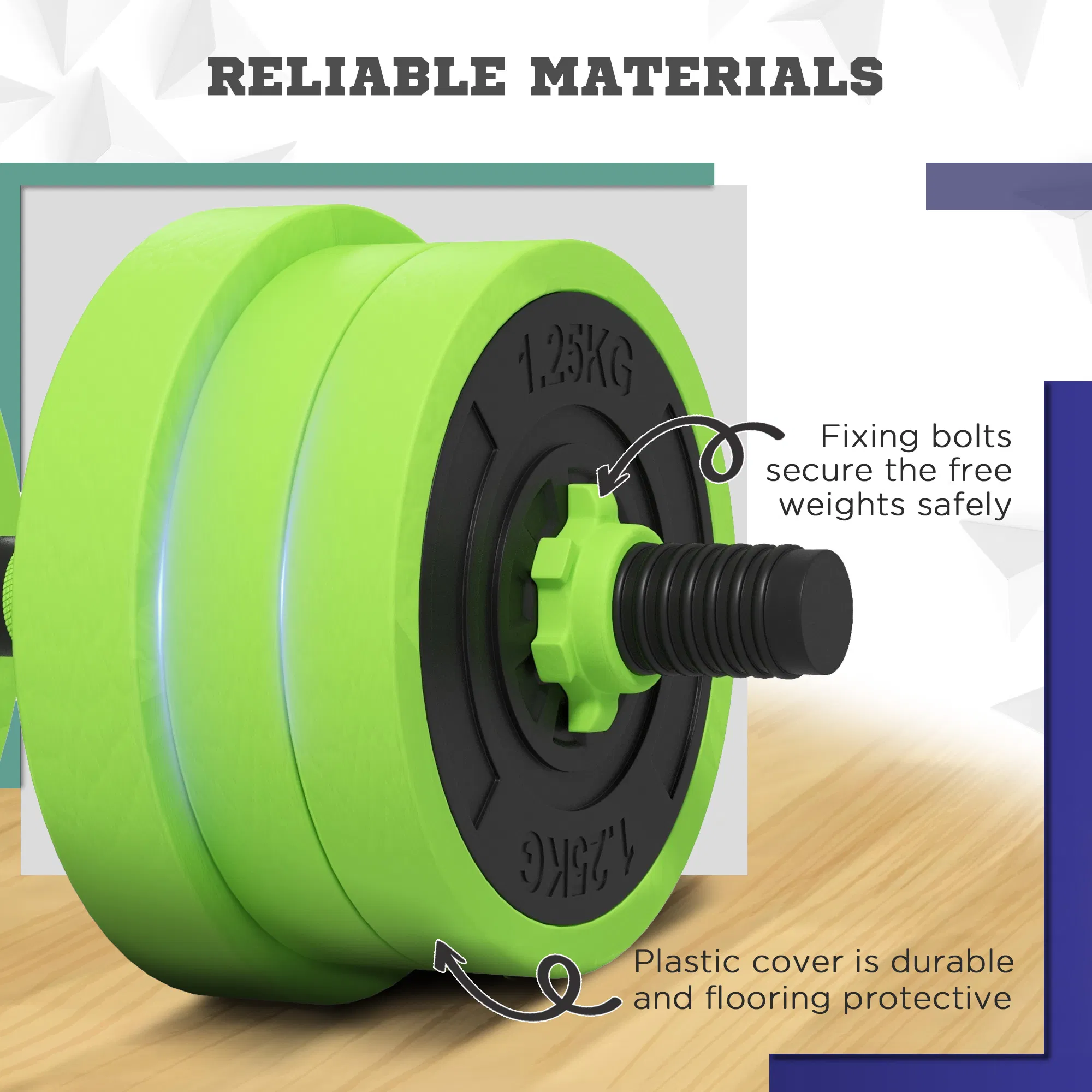 88lbs 4-in-1 Adjustable Weight Dumbbell Set, Barbell, Kettlebell, Push Up Stand, Green photo 3