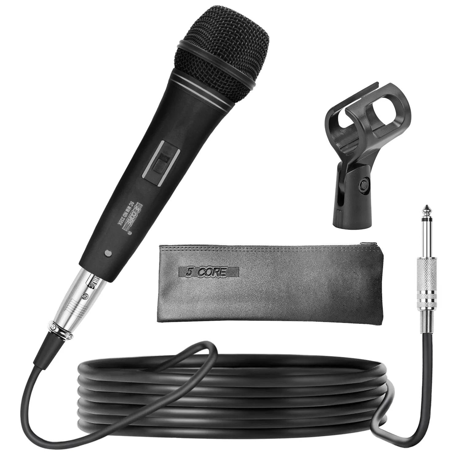 5 CORE Professional Dynamic Vocal Microphone Neodymium Cardioid Unidirectional Handheld Mic for Singing Karaoke Steel Mesh Grille Metal Body With ON Off Switch + 16ft Detachable Cable + Clip + Bag photo 1