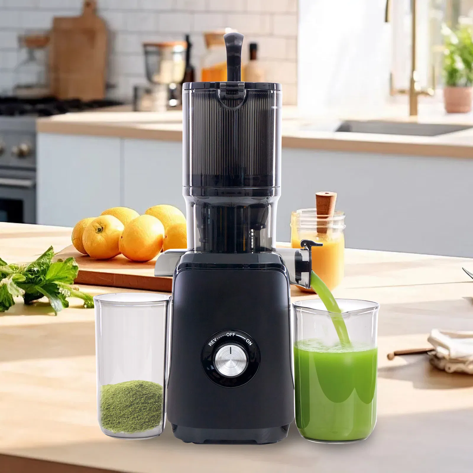 Cold juicer, chewable juicer, wide feeding trough for easy cleaning, suitable for whole vegetables and fruits photo 1